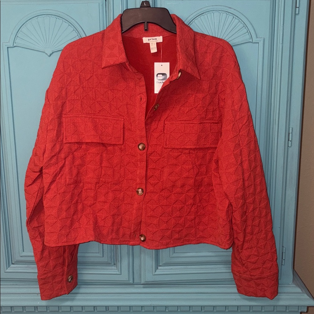 NWT Buckle Privy Baked Apple Cropped Textured jacket - Picture 3 of 8